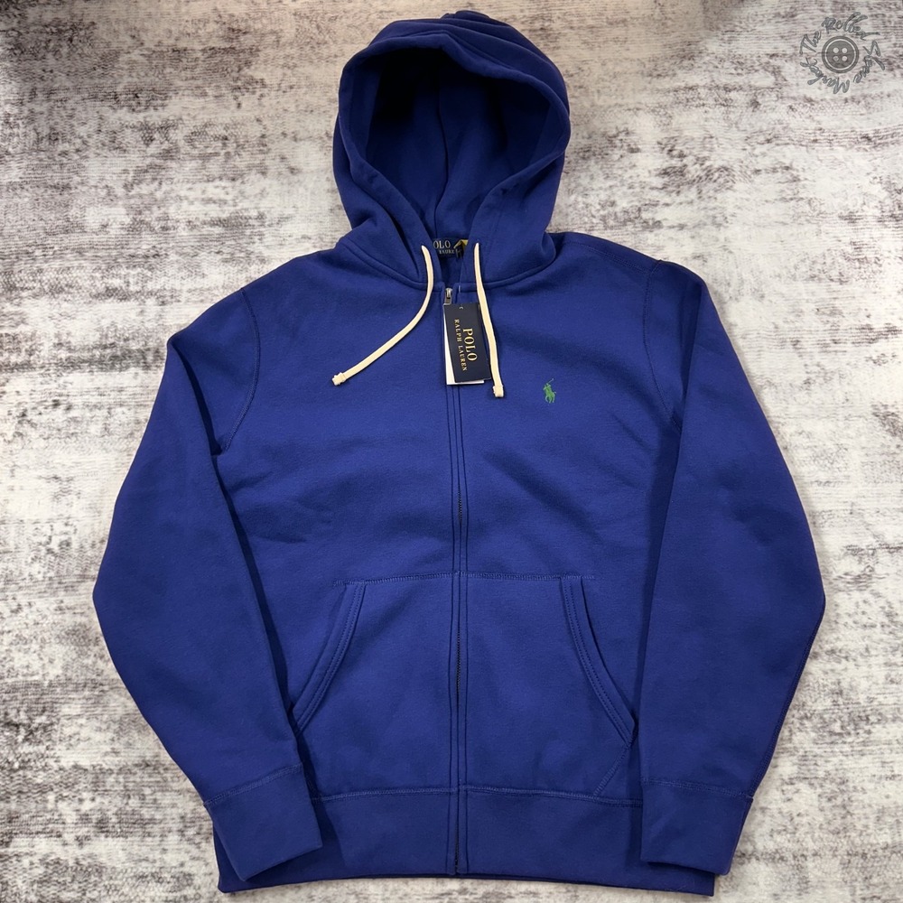 NWT Polo Ralph Lauren Hooded Zip Sweatshirt - Blue - Men's Medium - 710P06645002